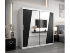 Rhomb Sliding Door Wardrobe 200/200/62 2 Doors White/Black EFGH48841