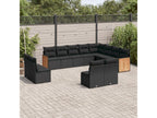 12-piece garden furniture set with cushions, black woven resin OAGN91125