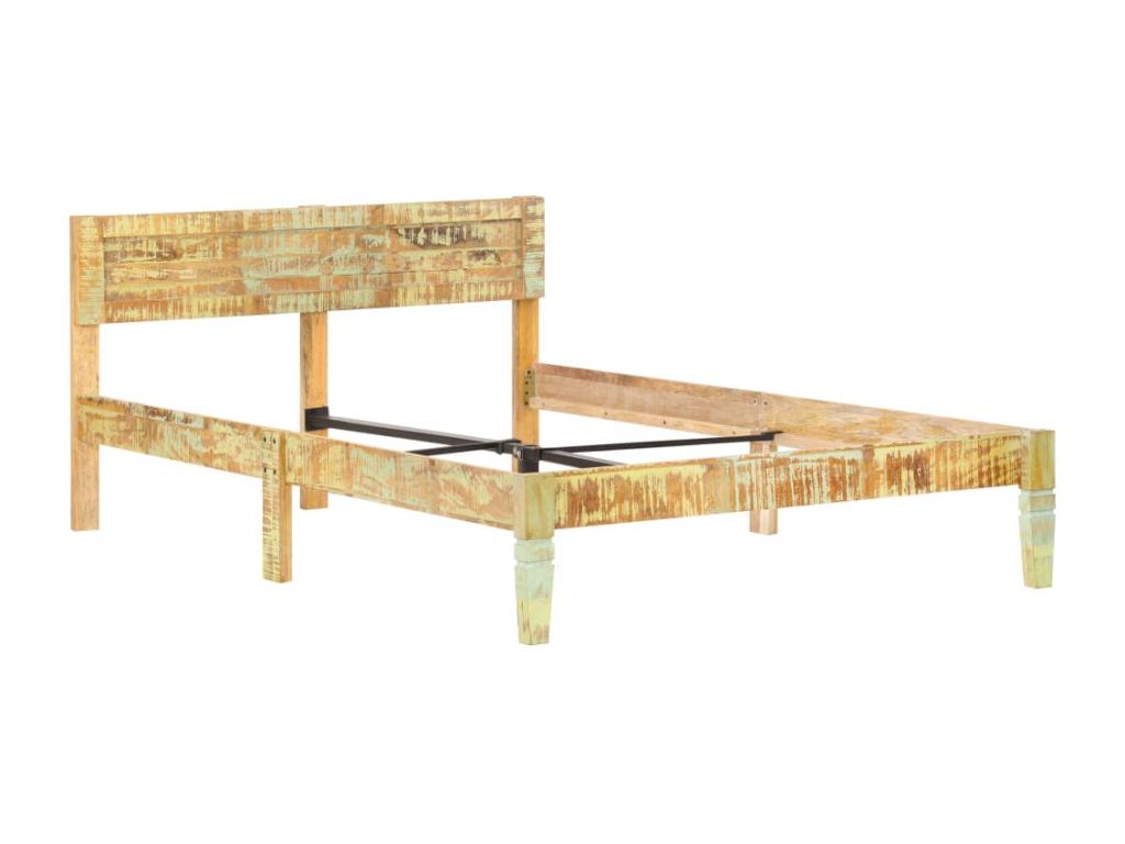 Bed frame without mattress, solid reclaimed wood, 120x200cm, VYZA73854