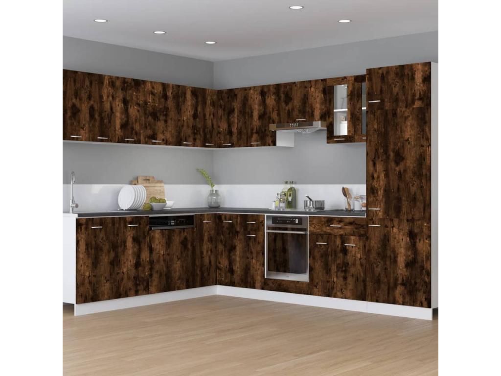 Armoire à four Chêne fumé 60x46x81.5 cm Bois d'ingénierie UDOK78557