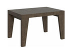 Domopure Extendable Wooden Dining Table - Brown - 4-Leg Base - 2 Slim Extension Leaves - Extends from 130 to 234cm QYBL06698