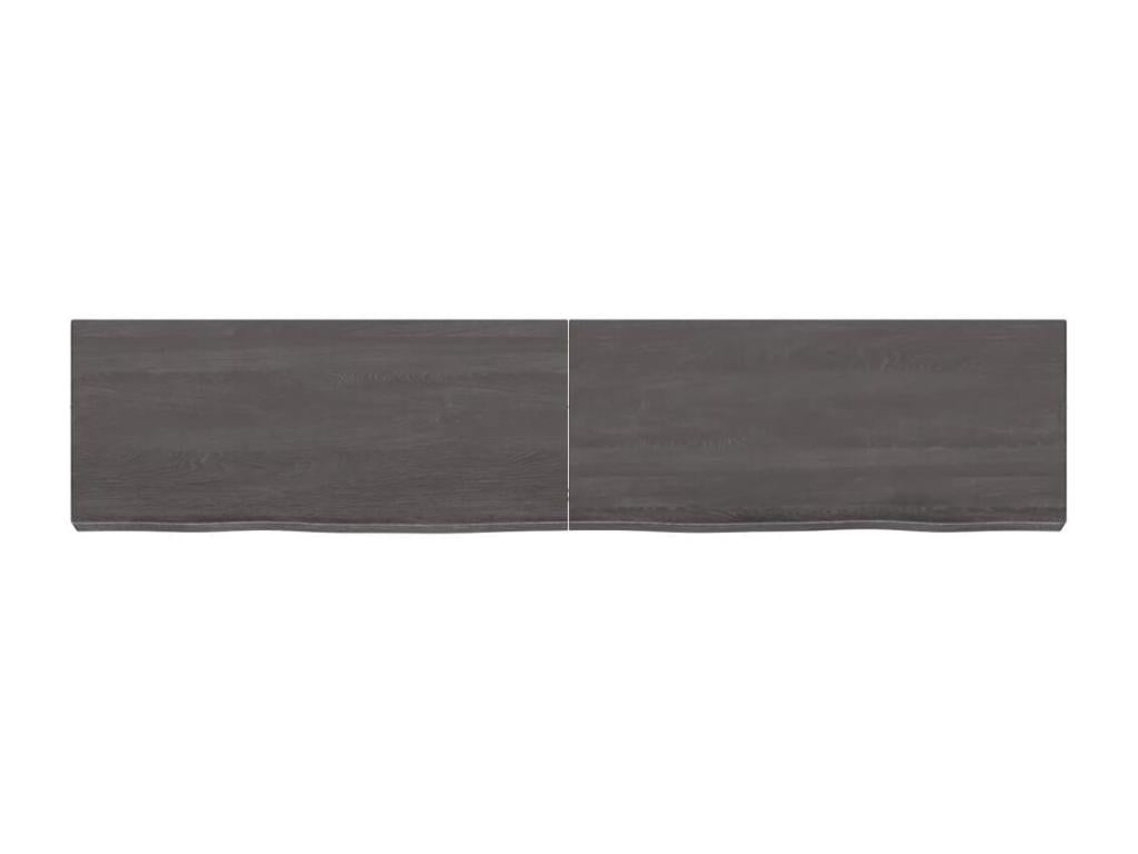 Dark brown wall shelf, solid treated oak wood TSNM20295