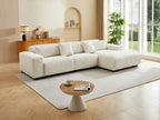 Domopure QBXW86602 Beige Corduroy Right-Hand Corner Sofa
