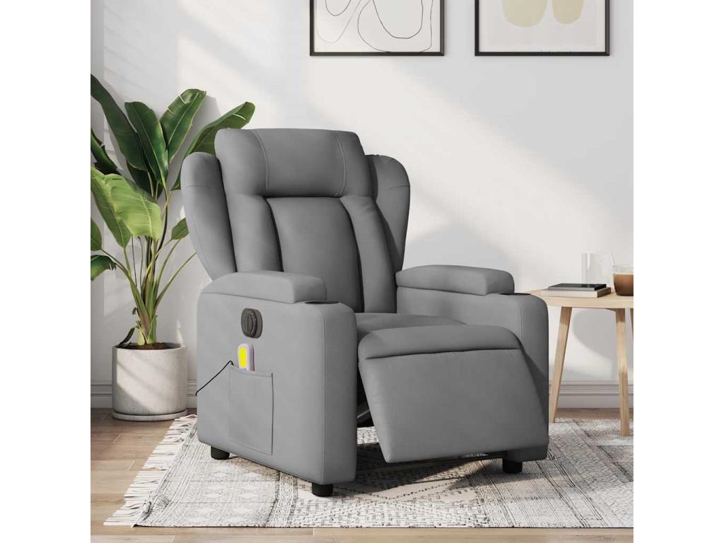 Light grey fabric electric reclining massage chair HEEI41520