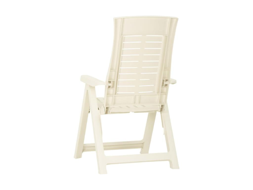 Chaises inclinables de jardin 2 pcs Plastique Blanc 5 RIIE13897