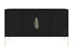 Buffet noire Chicyla avec des accents dorés / 138 cm KHUA31078