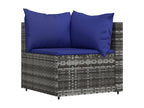 3-piece garden furniture set with cushions, grey woven resin YBSG05344