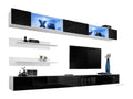 Set of wall-mounted furniture with LEDs in white and black - FLY Collection. GIEY40312