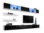 Set of wall-mounted furniture with LEDs in white and black - FLY Collection. GIEY40312