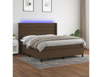Domopure bed base with mattress and LED, dark brown, 160x200 cm, RCJG56580