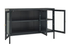 Buffet Anthracite 105x35x70 cm Acier et verre LMFB78499