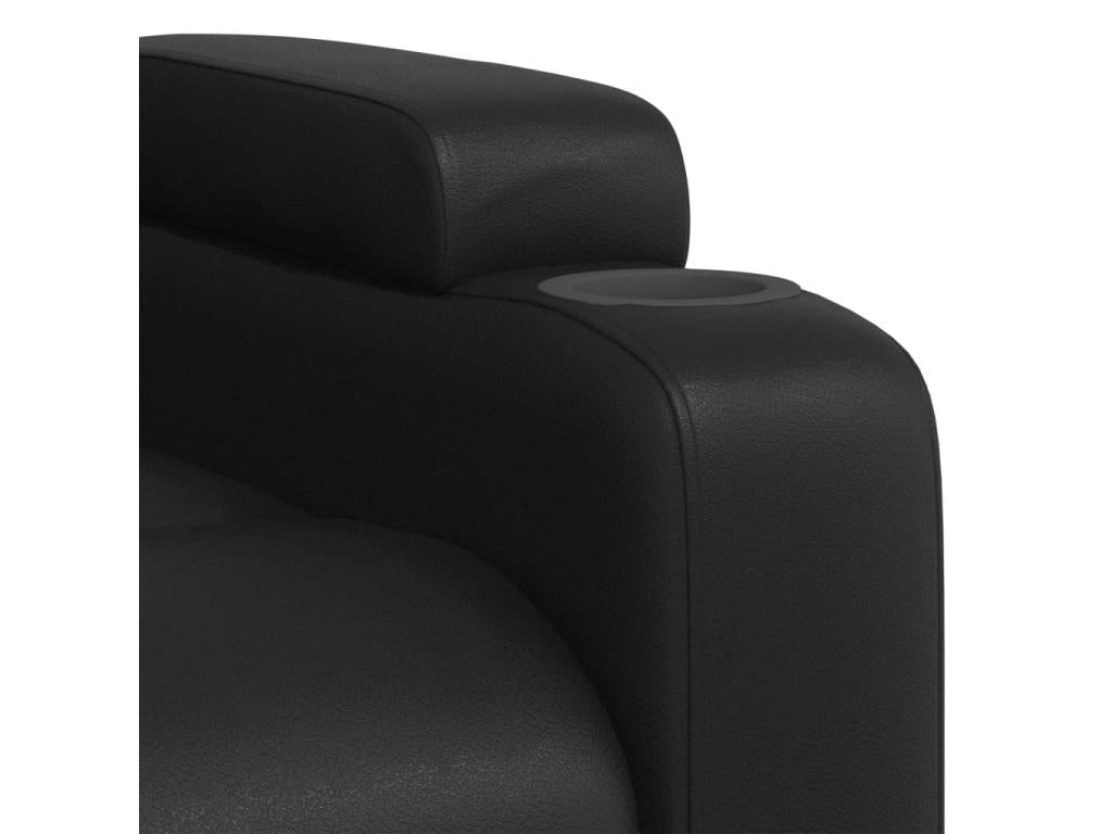 Reclining massage chair, black faux leather, IYLA05618