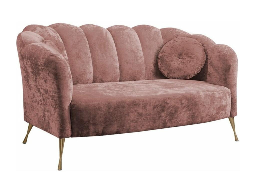 Canapé Domopure 151 Rose 155x83x78cm Tapisserie Pieds Métal IGCO46529