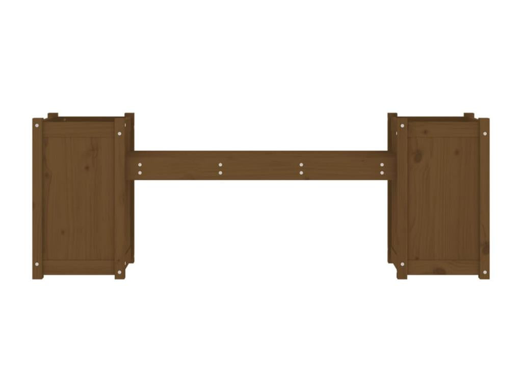 Banc avec jardinières marron miel bois massif de pin WNUV86877