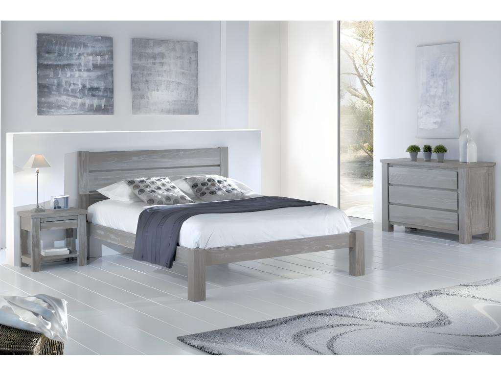 Decohaute solid pine bedside table from the Landes region - brushed finish ZYFH92674