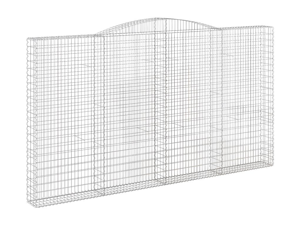 Arched gabion baskets, 4 pieces, 400x30x220/240 cm, galvanized iron, JOWA80955