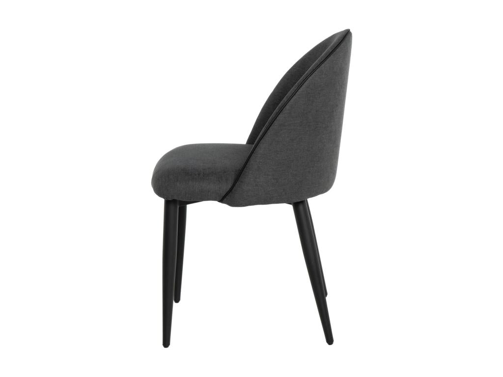 Chaise en velours confortable avec pieds en métal noir Decohaute – Style moderne-Couleur Gris foncé SBWL33909