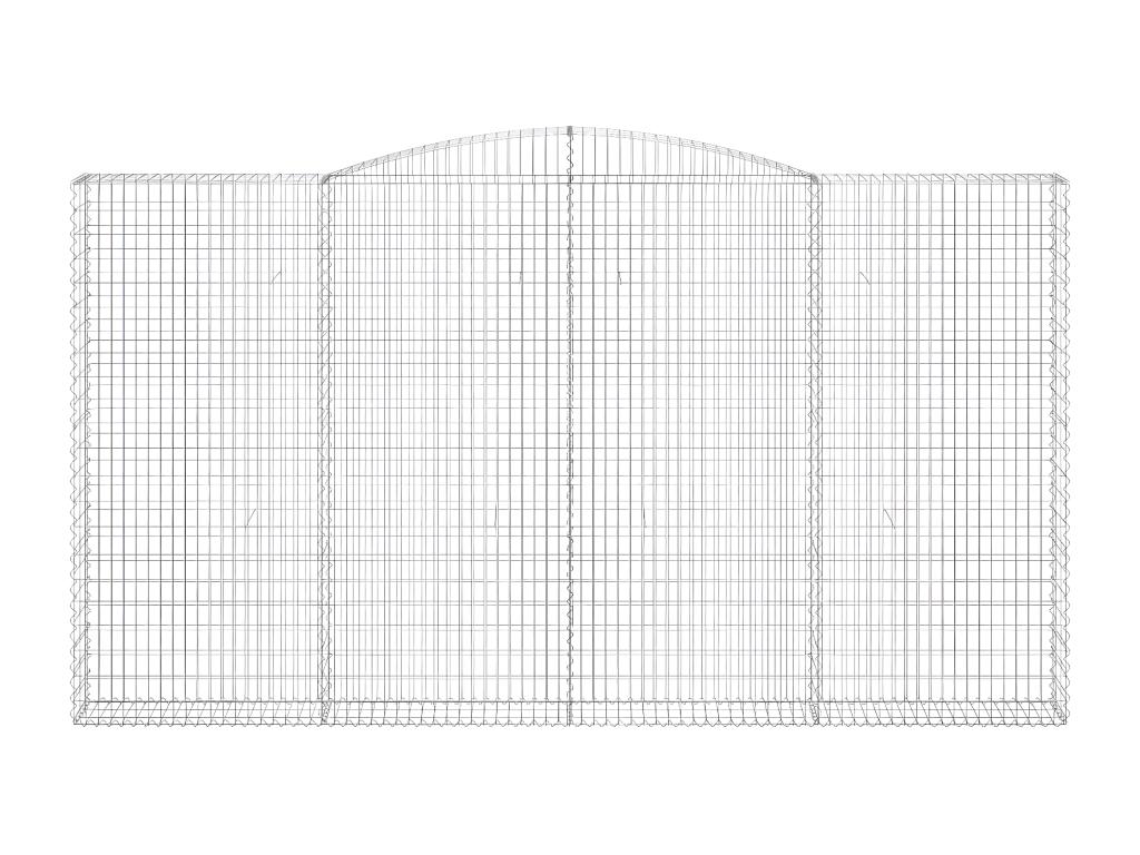 Arched gabion baskets, 4 pieces, 400x30x220/240 cm, galvanized iron, JOWA80955