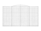 Arched gabion baskets, 4 pieces, 400x30x220/240 cm, galvanized iron, JOWA80955