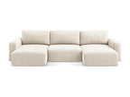 Panoramic convertible sofa in Chenille - light beige - Decohaute BESP97218