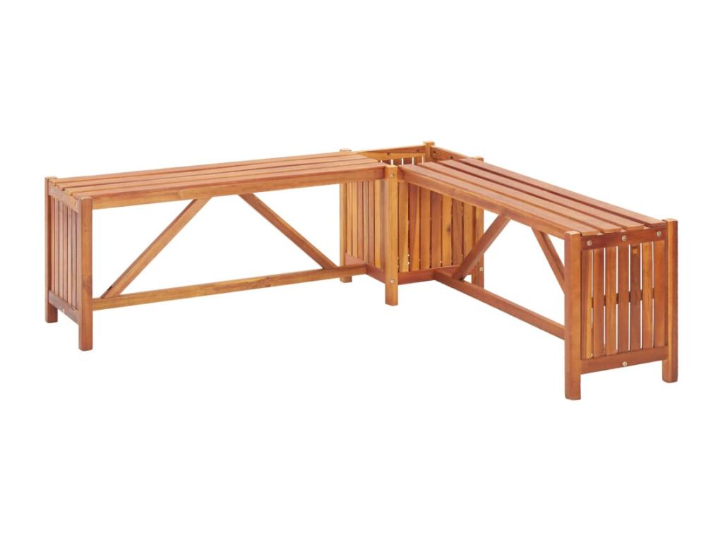 Banc de jardin meuble bois marron 117x117x40 cm 02 0011723 CSGM30454