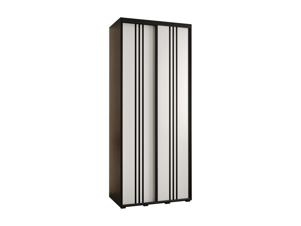ARMOIRE Domopure 6 À PORTES COULISSANTES 235.2/110/45 2 portes Noir/Blanc/Noir AMNY61502