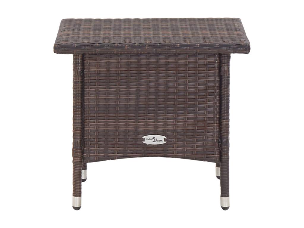 Domopure Premium - Brown Tea Table 50x50x47 cm Woven Resin QLLF02506