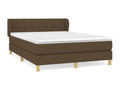 Upholstered bed base with mattress, dark brown, 140x190 cm, VSIO28077