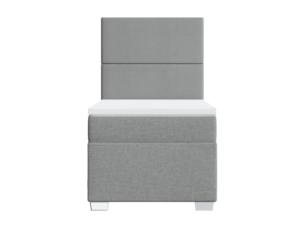 Decohaute bed base and mattress, light grey, 90x190 cm, fabric PAXP02636