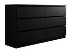 Decohaute 161 Black Chest of Drawers with Drawers, Number of Drawers: 6, 77x138x40cm, XUMO84310