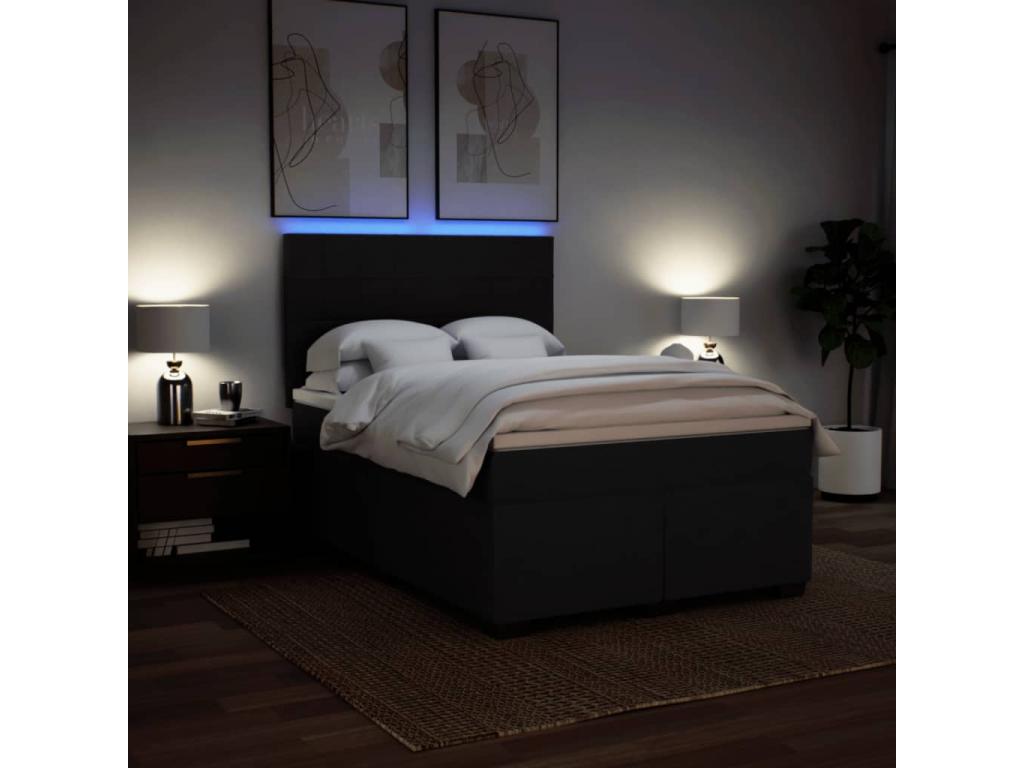 Decohaute bed base with black mattress 140x200 cm fabric XCIB45566