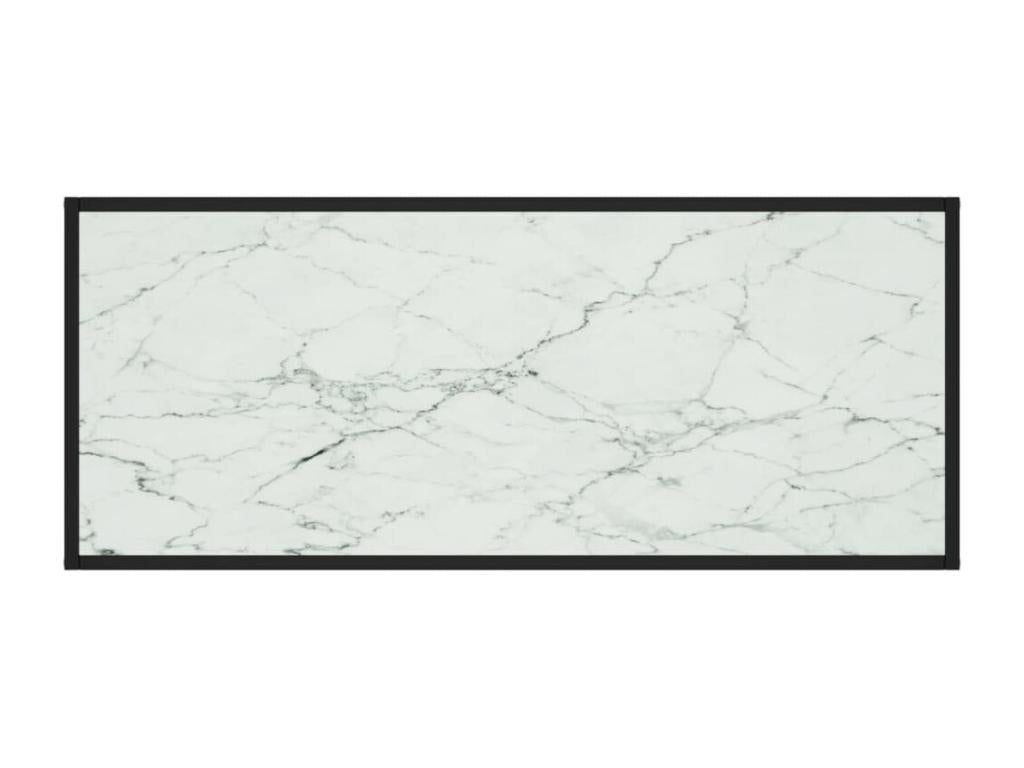 Black coffee table with white marble top, 120x50x35 cm, MUIB27654