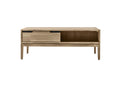 Domopure UKDO19616 Designer wooden coffee table with 2 drawers and 2 shelves, 120 cm long