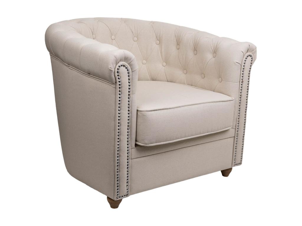 White upholstered armchair 80x80x48/72h OLXN99802