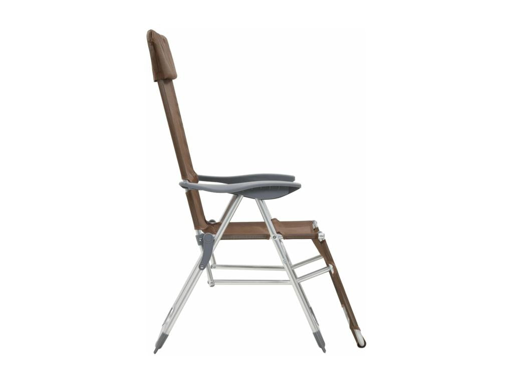 Chaises de camping pliantes et repose-pied 2 pièces marron RFLK91819
