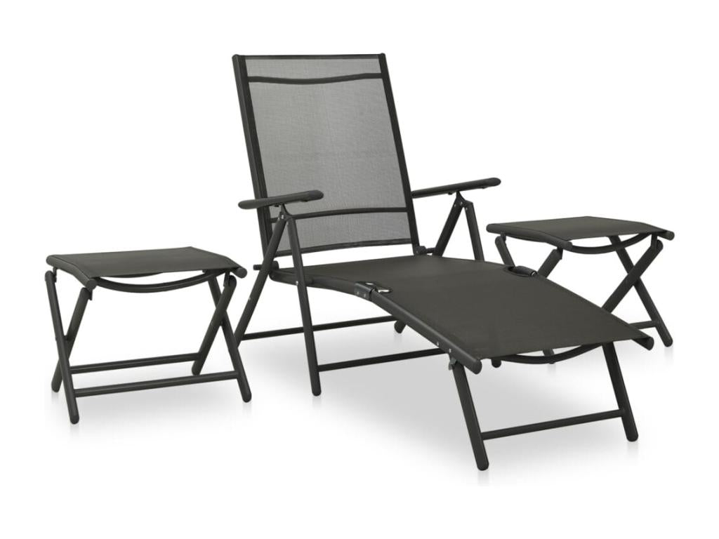 10-Piece Garden Dining Set, Black and Anthracite ZYXE96341