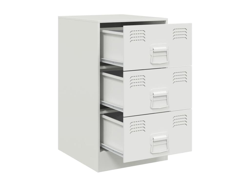 Domopure Premium - Tables de chevet 2 pcs blanc 34.5x39x62 cm acier IKDN41055