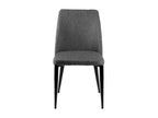 Domopure VJIL12214 Modern Chair in Dark Grey Upholstered Fabric with Black Metal Legs