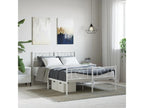 Metal bed frame with headboard and footboard, white, 140x190 cm, QFRM47636