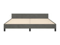 Bed frame with headboard, dark grey, 160x200 cm, velvet, HBSX70291