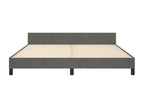Bed frame with headboard, dark grey, 160x200 cm, velvet, HBSX70291