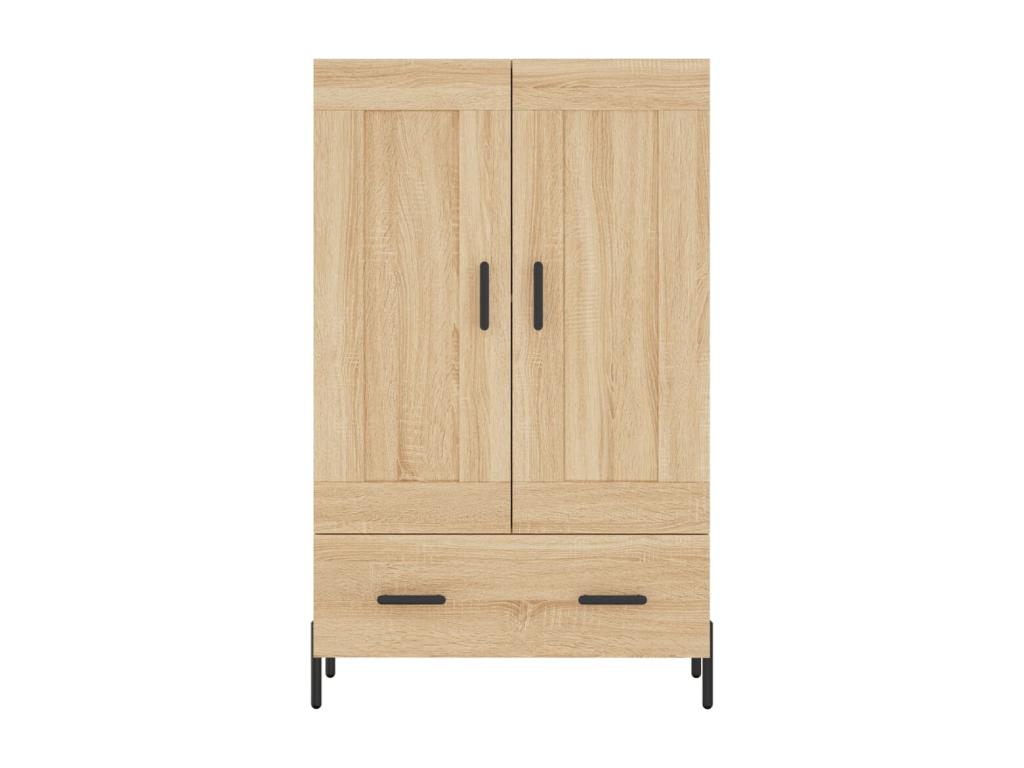Buffet haut chêne Domopure 69.5x31x115 cm bois d'ingénierie RQFS46518