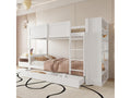 Chicyla white bunk bed 90x200 cm with storage unit, two drawers, and slatted base HSGK42524