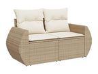 9-piece beige resin wicker garden furniture set with cushions HSYG56748
