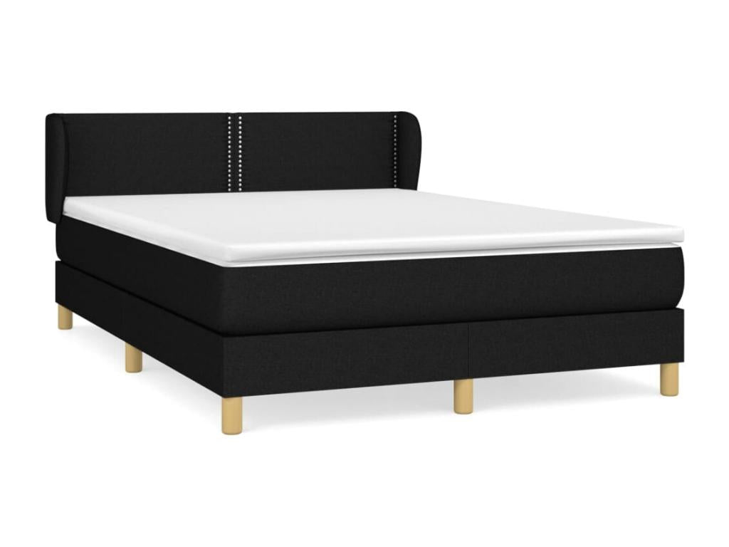 Lit à sommier tapissier avec matelas Noir 140x200 cm Tissu UCAE75310