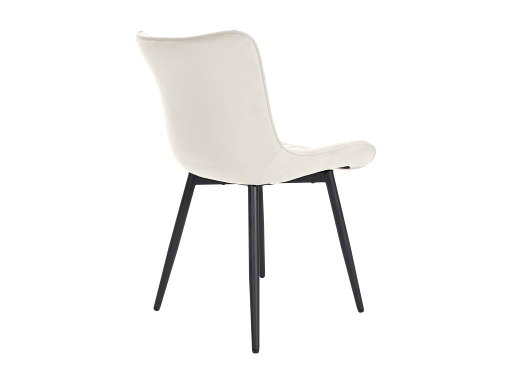 chaise salle à manger - Velours / Métal - Crème - Domopure JAFW35986