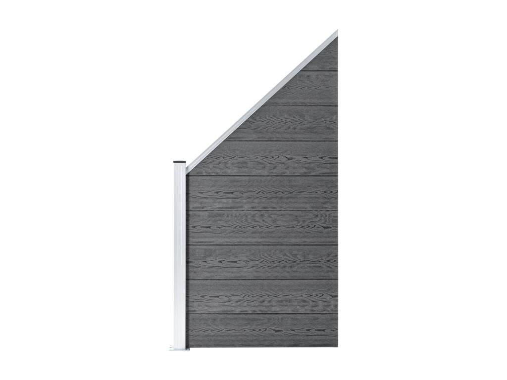 Domopure 2 Square 1 Sloped Fence Set 446x186 Grey UXED27188