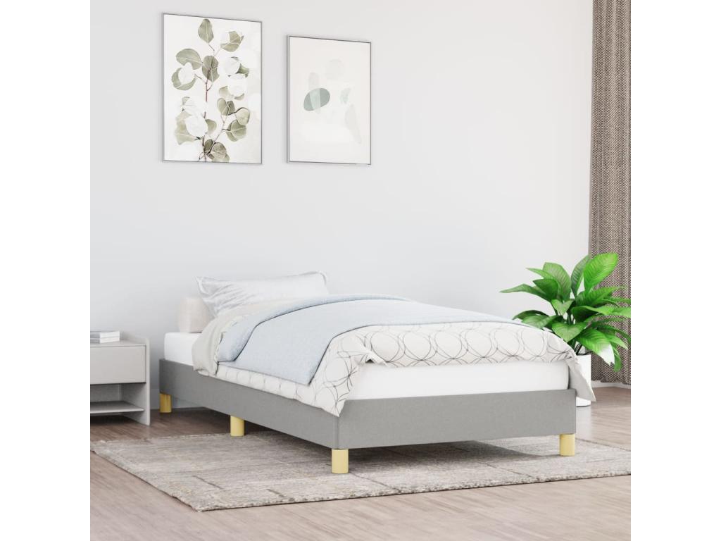 Light Grey Bed Frame 100x200 cm Fabric ZJUL32721