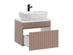Domopure Rose and White 60cm Single Basin Vanity Unit and Tall Cabinet SJDJ01767