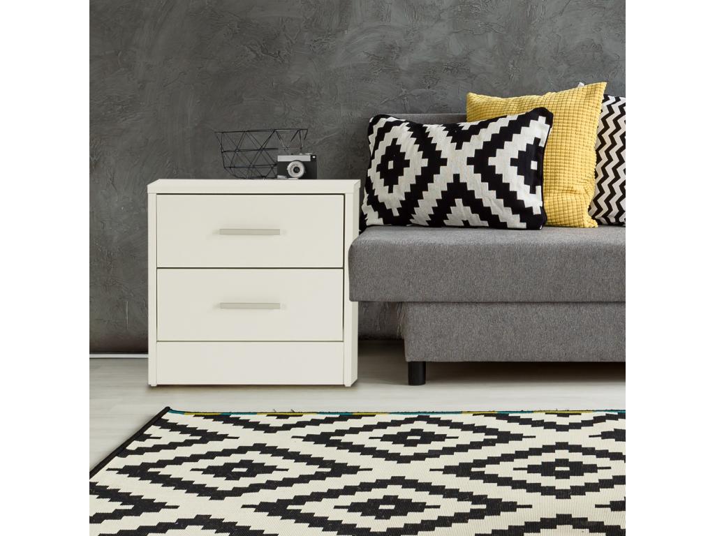 Table de chevet 2 tiroirs armoire de nuit chambre à coucher blanc 38x37x34 cm PMZN55208